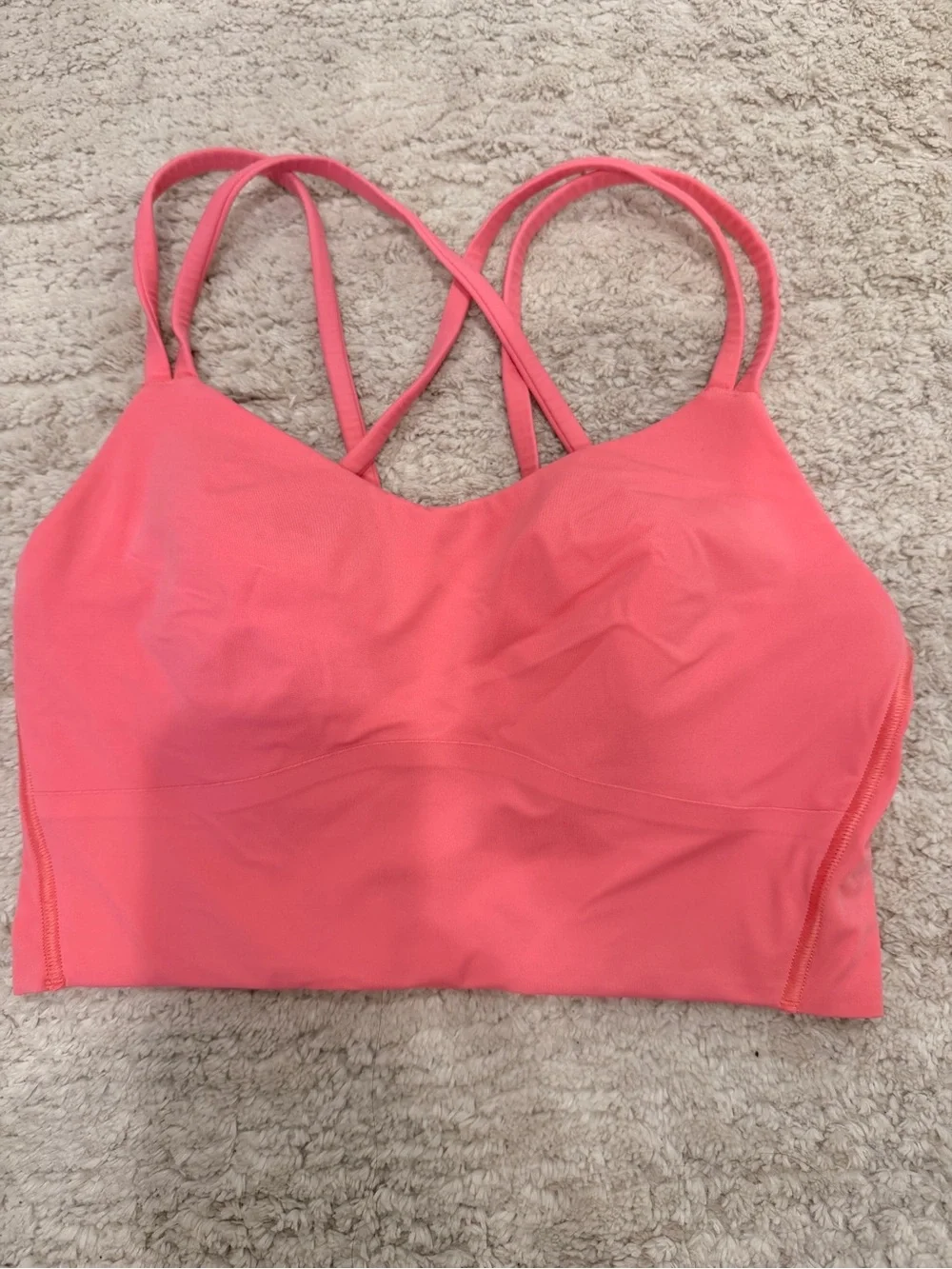 Lululemon Like a Cloud Bra Long Line, B/C Cup Guava Pink NWOT- Size 4
